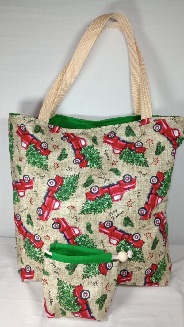 Large Tote Bag Set - Red Tree Truck